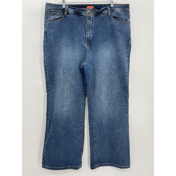 MODCLOTH High Rise Wide Leg Stretch Jeans Size 2X - Picture 1 of 5